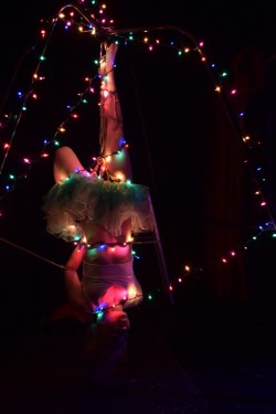 naughtybabygirl69:  rope-by-killianz:  Rigging at Sin-O-Matic in Boston. Figured I would go with Christmas lights to spice things up for the season.   Pictures by the club photographer Hangman Judas.  Rope by me.  Now that’s a Merry Christmas  Sure