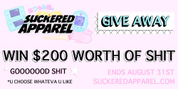 suckeredapparel:  WIN 赨 TO SPEND AT SUCKERED APPAREL   (๑•͈ᴗ•͈)To enter:- Follow suckeredapparel​- Reblog this post- Check out www.suckeredapparel.com  ;~)- Giveaway blogs will be ignoredYou can also use the code TUMBLEWEED for 10% off