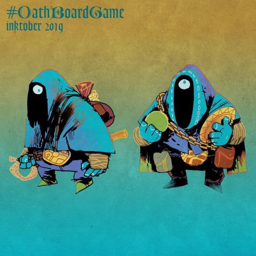 Blue Player Pawn #OathBoardGame #inktober #inktober2019 #boardgames #illustration #kyleferrin https: