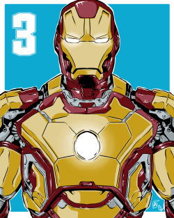 averagejoeart:  The 3rd “Iron Man” collaboration between myself and artist Gabby LoPorto from 117 Art, this illustration gives more of a closeup look at the new Mark XLII (that’s 42) armor featured in “Iron Man 3.” Originally, I wasn’t a