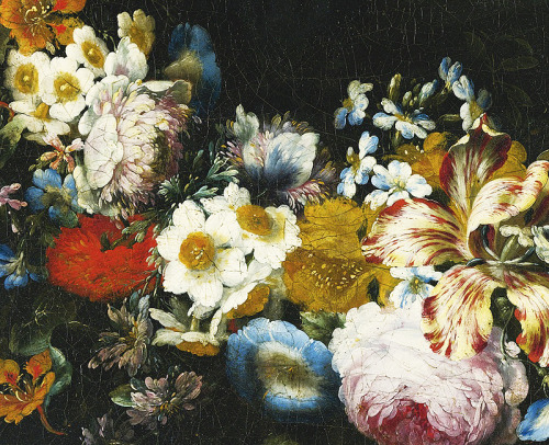 jaded-mandarin: Gaspar Pieter Verbruggen. Detail from Swag of Flowers, 17th Century.