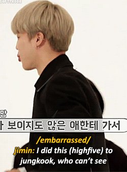 Jimin Trying To High Five A Blindfolded Jungkook