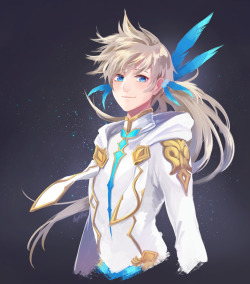 jellofuzz:  inabottleofstars:  what do you mean i have to draw prints for AX– paints a Sorey instead 