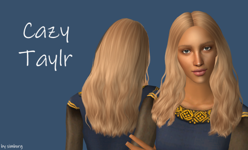 Lots of retextured hairs today;Newsea Overflow   Polycount: ~8900, cf-efCazy Sandy   Polycount: ~180
