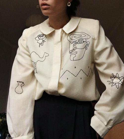 sosuperawesome:Embroidered Vintage ClothingSlooow Hands on Etsy