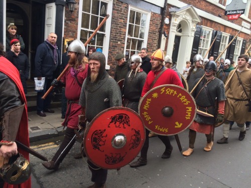 hedendom:March To CoppergateThe Jorvik Vikingr march from Deansgate to Coppergate in preparation for