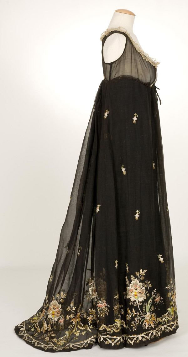 Black organza Empire style dress, c. 1800-1810. From the Centre de ...