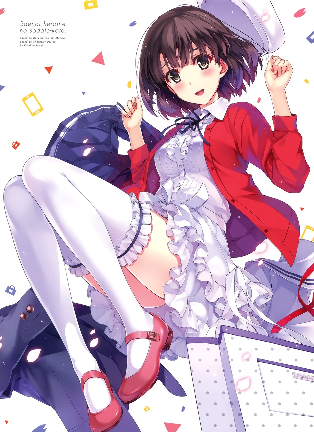 disc cover dress katou megumi misaki kurehito saenai heroine no sodatekata thighhighs