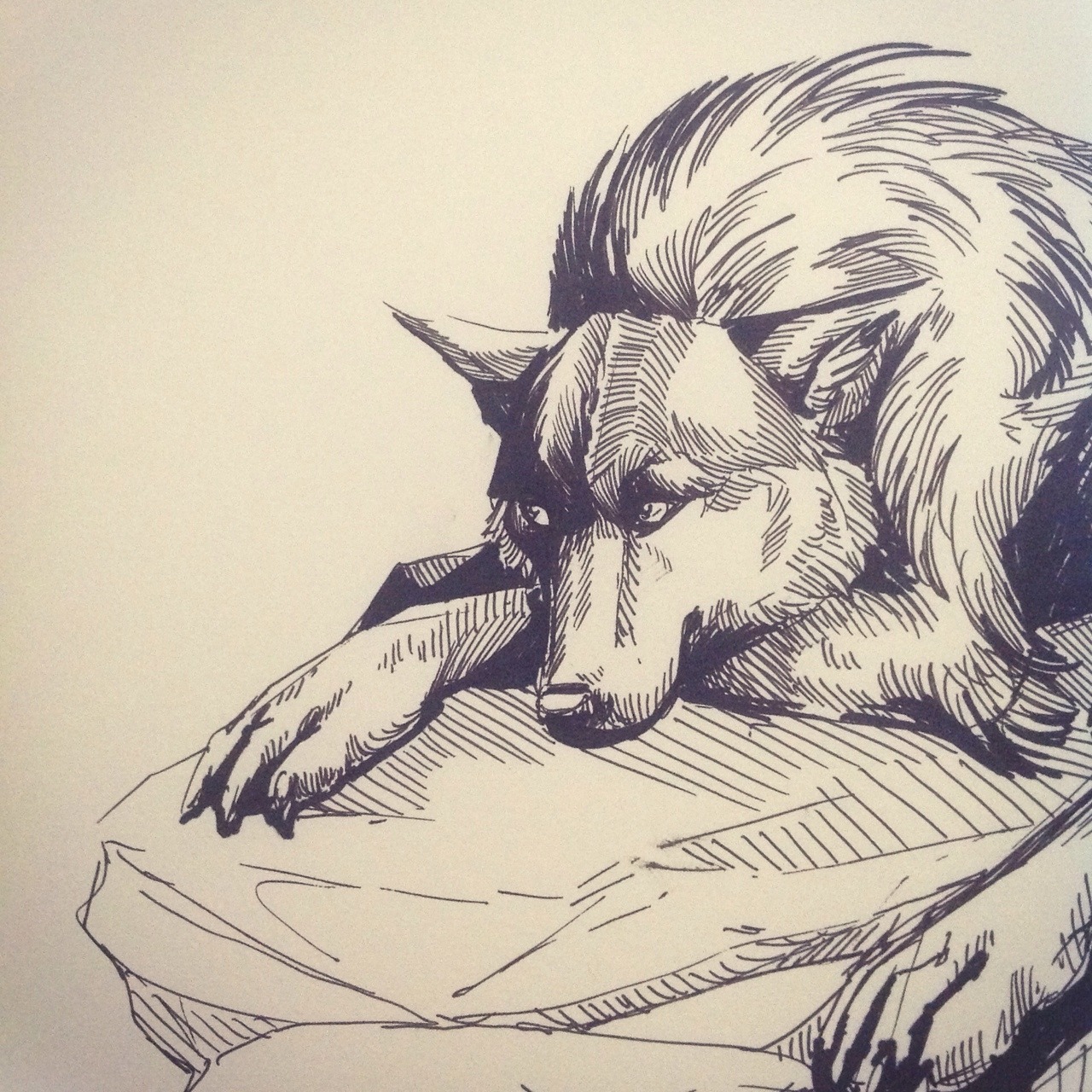 wolfskulljack:  Sketch book pages. I’m in Oxfordshire visiting my parents at the