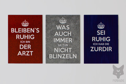 Postcards of my German Arzt Wer and Siezlock/Shörlock posters are now available in my etsy store ;)(