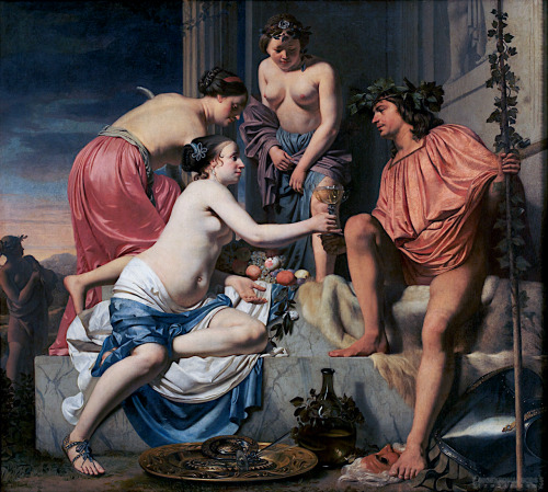 greekromangods: Bacchus on a Throne - Nymphs Offering Bacchus Wine and Fruit 1658–after 1670 C