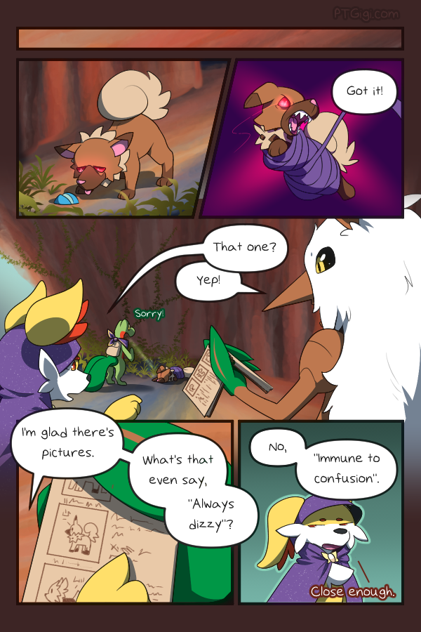 PMD: WildFire – Ch.5 Pg.125
Read on: PTGigi | ComicFury | Tumblr
She’s getting better at the reading thing!