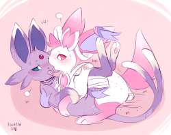 honkingbunny: two eeveelutions doin what