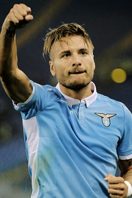  Ciro Immobile celebrates after scoring a third goal during the Serie A match between SS Lazio and C