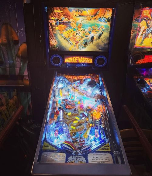 *NEW GAME ALERT!* Super stoked to welcome WHITE WATER (Williams 1993) to our killer pinball lineup!!