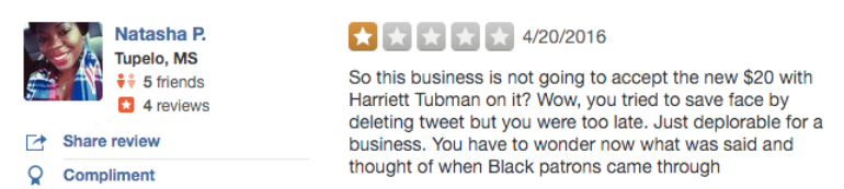 pvpihenny:  micdotcom:  Connecticut diner under fire for alleged racist Harriet Tubman