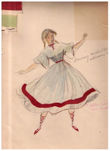 Jan Marcin Szancer (1902-1973): various costume designs inspired by renaissance fashion of szlachta (Polish nobility), and by Polish folk costumes.
Images via galeriaszancera.pl