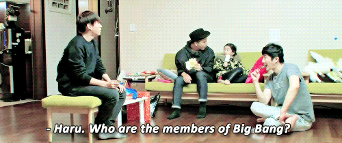 chaearin:  The members of Big Bang according to Haru (^▽^)  