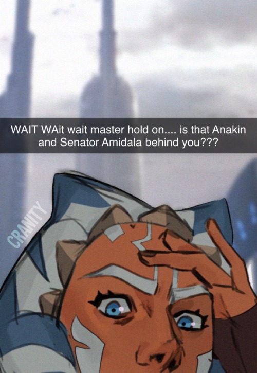 cranity: Snapchat shenanigans part 3, Ahsoka convinces Obi-Wan to get one and the man really has too