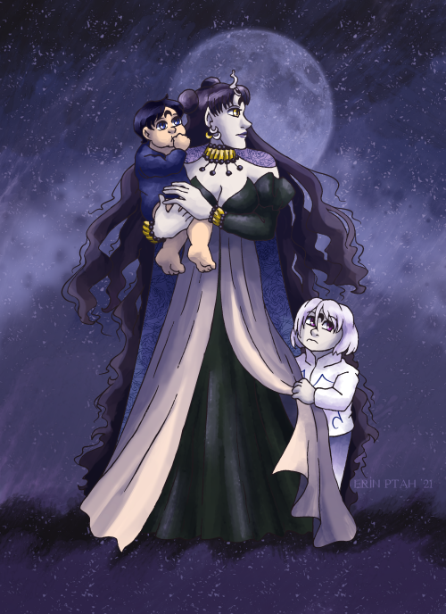  Read some fic that explored Nehellenia as the past-life mother of Saphir and Dimande. I know it put