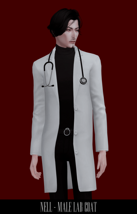 Male Lab Coat- hq compatible- base game compatible- for males only- top category- 15 swatches- norma