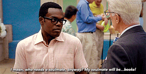 absentlyabbie:rocktheholygrail:Chidi + books@relevanttosomeone