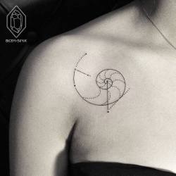 tattooideasdb:  Fibonacci Shape Tattoo@Pairodicetattoos.com