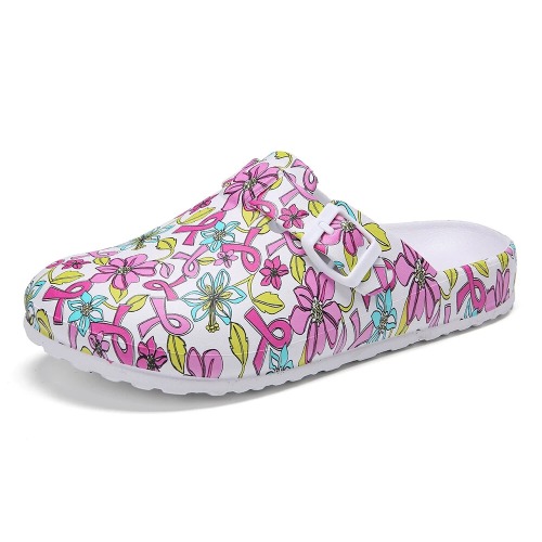 strangeavenueexpert:SOCOFY Lightweight Slip-on Buckle Strap Mules Waterproof Non-slip Working Nursin