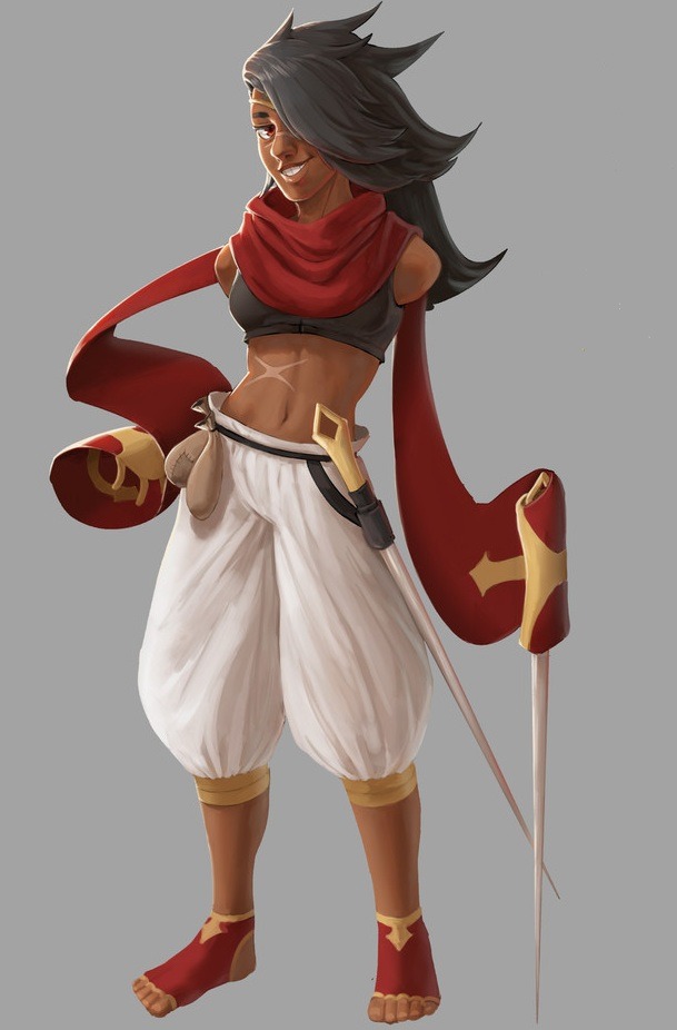we-are-rogue:   Character sheet for the armless rogue, Sada.   by  Angelica Kim 