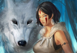 awesomedigitalart:  Mononoke Hime by Readman