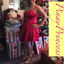 pinayprincessbeauty:  Red dress and gold heels for the fabulous “A Christmas Story” .  Our family watches a Christmas Musical every year.  I guess it is our tradition.  Merry, Merry Christmas to all.  On another note.  I’m still loving finding Christmas