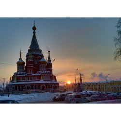 St.Michael #Cathedral #Sunset   #Red #Square, #Izhevsk #Udmurtia #Russia   #Today, #evening  #streetphotography #snow #winter #cold #новыйгод #Россия #Ижевск #Удмуртия #landscape #landscapephotography #colors #colours #architecture