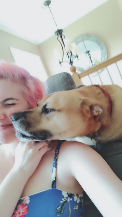 I saw Rosie today. It was a morning full of bitey kisses.  Her signature move is “lick, lick, CHOMP”