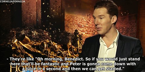 corneliapornelia:  Benedict talking about when he recorded the voice AND the movements for Smaug (X) 