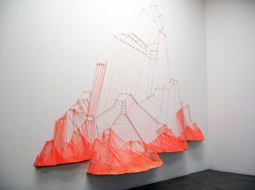 vjeranski:AILI SCHMELTZThe Magic City – 2008 nails, string, and woodvariable dimension installation