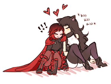 booksandweapons:  i wanted to draw ruby and blake cuddling but im too tired and sad to draw today   ahh i just wanna see ladybugs   gently places this here