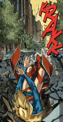 marvel-dc-art:Supergirl v6 #6 - “The End of the Beginning” (2012) pencil &amp; ink by Mahmud Asrar color by Dave McCaig