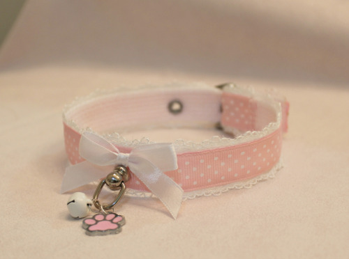 kawaiichikubi:  kittensplaypenshop:  New Kitten Collars! These buckled collars are just as strong,just as tuggable, but much smaller! These collars are actually 5/8”,but with the lace it’d be a teensy bit thicker…say 7/8” tops? These are really