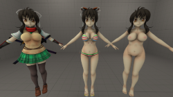 Merge nude body with clothes -&gt; 30 minutesCreate bodygroups -&gt; 15 minutesAssign materials -&gt; 15 minutesPaint weight for clothes/bikini/breast bones -&gt; 4 hours, and still not sure if it works properly.&hellip;..&hellip;..God, i hate Blender