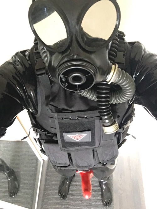 Full rubber coverage with extra cock and anal sheath shorts and studio gum enclosure hood underneath