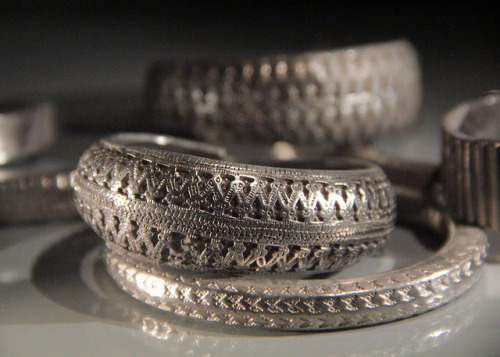 fuckyeahvikingsandcelts: Viking Silver on Flickr. Decorated silver arm rings from the Spillings Hoar