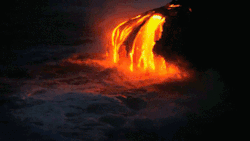 blazepress:  Lava flowing into the ocean.