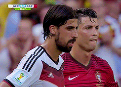 jeniphyer:   Sami & Cristiano after Pepe’s red card. | 16.6.2014  that third gif was like “bitch whet?” 
