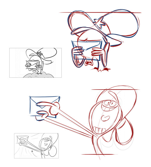 alcornstudios:  Heya Tumblr-ville! Here are some rough poses from WOY season 2′s “The Matchmaker”. I’m not sure why, but some of these never made it past the rough stage. Red lines tend to be my first pass, then I’ll move on to the blue line