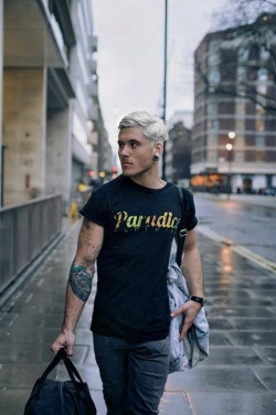 paradiceclothing:  James Boyle in our Black Safari Text Tee LONDON 