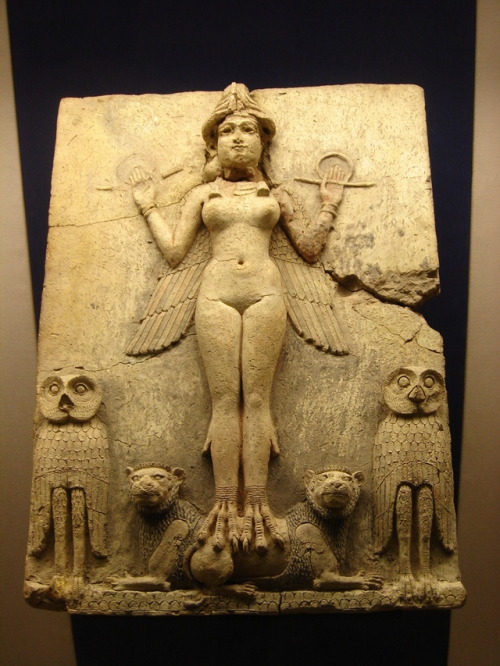 historyarchaeologyartefacts:The Burney relief or Queen of the Night Relief - Thought to be Lilitu, I