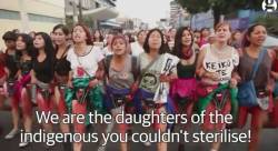 inferior-mirage:  kahenteh: “Women with red paint on their legs joined huge protests in Lima this week, to highlight the forced sterilisation of at least 300,000 Peruvians in the 1990s.” @guardian #StrongResilientIndigenous Women Worldwide #TogetherWeRise