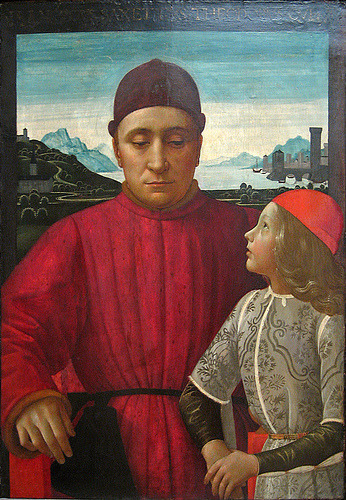 domenico-ghirlandaio: Francesco Sassetti and His Son Teodoro, 1487, Domenico Ghirlandaio