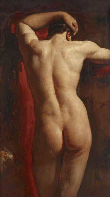 19thcenturyboyfriend:  Academic Study of a Male Nude, Seen from Behind, William Etty