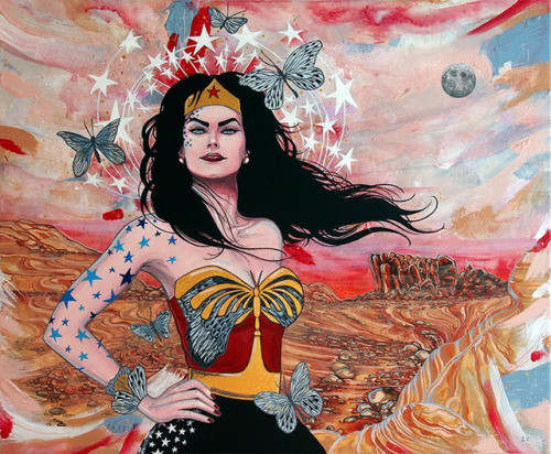 Wonder Woman X Valley of Fire, acrylic on canvas(+ process shots)— Stay strong and be brave no matte